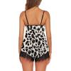imageAvidlove Women Pajama Set Lace Trim Short PJ Set Modal V Neck Sleeveless Sleepwear Drawstring Waist Nightwear SXXLBlack  Leopard