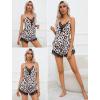 imageAvidlove Women Pajama Set Lace Trim Short PJ Set Modal V Neck Sleeveless Sleepwear Drawstring Waist Nightwear SXXLBlack  Leopard