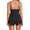 imageAvidlove Women Pajama Set Lace Trim Short PJ Set Modal V Neck Sleeveless Sleepwear Drawstring Waist Nightwear SXXLBlack White Dot