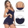 imageAvidlove Women Pajama Set Lace Trim Short PJ Set Modal V Neck Sleeveless Sleepwear Drawstring Waist Nightwear SXXLBlue