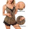 imageAvidlove Women Pajama Set Lace Trim Short PJ Set Modal V Neck Sleeveless Sleepwear Drawstring Waist Nightwear SXXLBrown Leopard
