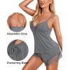imageAvidlove Women Pajama Set Lace Trim Short PJ Set Modal V Neck Sleeveless Sleepwear Drawstring Waist Nightwear SXXLDark Grey