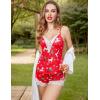 imageAvidlove Women Pajama Set Lace Trim Short PJ Set Modal V Neck Sleeveless Sleepwear Drawstring Waist Nightwear SXXLElk Red