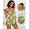 imageAvidlove Women Pajama Set Lace Trim Short PJ Set Modal V Neck Sleeveless Sleepwear Drawstring Waist Nightwear SXXLFloral Green