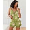 imageAvidlove Women Pajama Set Lace Trim Short PJ Set Modal V Neck Sleeveless Sleepwear Drawstring Waist Nightwear SXXLFloral Green