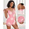imageAvidlove Women Pajama Set Lace Trim Short PJ Set Modal V Neck Sleeveless Sleepwear Drawstring Waist Nightwear SXXLFloral Pink