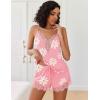 imageAvidlove Women Pajama Set Lace Trim Short PJ Set Modal V Neck Sleeveless Sleepwear Drawstring Waist Nightwear SXXLFloral Pink