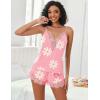 imageAvidlove Women Pajama Set Lace Trim Short PJ Set Modal V Neck Sleeveless Sleepwear Drawstring Waist Nightwear SXXLFloral Pink