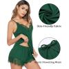 imageAvidlove Women Pajama Set Lace Trim Short PJ Set Modal V Neck Sleeveless Sleepwear Drawstring Waist Nightwear SXXLGreen
