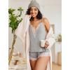 imageAvidlove Women Pajama Set Lace Trim Short PJ Set Modal V Neck Sleeveless Sleepwear Drawstring Waist Nightwear SXXLLight Grey