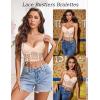 imageAvidlove Womens Lace Bralette Underwire Corset Tops Camisoles Bustier Crop Tops Y2kBeige
