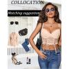 imageAvidlove Womens Lace Bralette Underwire Corset Tops Camisoles Bustier Crop Tops Y2kBeige