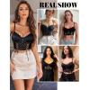 imageAvidlove Womens Lace Bralette Underwire Corset Tops Camisoles Bustier Crop Tops Y2kBlack