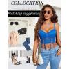 imageAvidlove Womens Lace Bralette Underwire Corset Tops Camisoles Bustier Crop Tops Y2kBlue