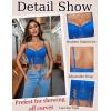 imageAvidlove Womens Lace Bralette Underwire Corset Tops Camisoles Bustier Crop Tops Y2kBlue