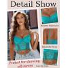imageAvidlove Womens Lace Bralette Underwire Corset Tops Camisoles Bustier Crop Tops Y2kBlue Green