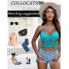 imageAvidlove Womens Lace Bralette Underwire Corset Tops Camisoles Bustier Crop Tops Y2kBlue Green