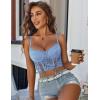 imageAvidlove Womens Lace Bralette Underwire Corset Tops Camisoles Bustier Crop Tops Y2kLight Blue