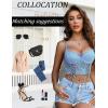 imageAvidlove Womens Lace Bralette Underwire Corset Tops Camisoles Bustier Crop Tops Y2kLight Blue