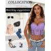 imageAvidlove Womens Lace Bralette Underwire Corset Tops Camisoles Bustier Crop Tops Y2kLilac