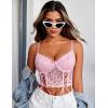 imageAvidlove Womens Lace Bralette Underwire Corset Tops Camisoles Bustier Crop Tops Y2kPink