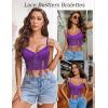 imageAvidlove Womens Lace Bralette Underwire Corset Tops Camisoles Bustier Crop Tops Y2kPurple