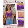 imageAvidlove Womens Lace Bralette Underwire Corset Tops Camisoles Bustier Crop Tops Y2kPurple