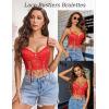 imageAvidlove Womens Lace Bralette Underwire Corset Tops Camisoles Bustier Crop Tops Y2kRed