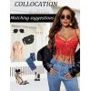 imageAvidlove Womens Lace Bralette Underwire Corset Tops Camisoles Bustier Crop Tops Y2kRed