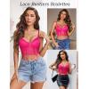 imageAvidlove Womens Lace Bralette Underwire Corset Tops Camisoles Bustier Crop Tops Y2kRose Red