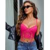 imageAvidlove Womens Lace Bralette Underwire Corset Tops Camisoles Bustier Crop Tops Y2kRose Red