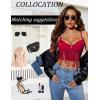 imageAvidlove Womens Lace Bralette Underwire Corset Tops Camisoles Bustier Crop Tops Y2kWine Red