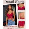 imageAvidlove Womens Lace Bralette Underwire Corset Tops Camisoles Bustier Crop Tops Y2kWine Red