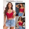 imageAvidlove Womens Lace Bralette Underwire Corset Tops Camisoles Bustier Crop Tops Y2kWine Red