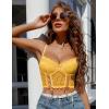 imageAvidlove Womens Lace Bralette Underwire Corset Tops Camisoles Bustier Crop Tops Y2kYellow