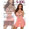 imageAvidlove Womens Lingerie Lace Chemise Floral Embroidery Mesh Babydoll Side Slit SleepwearPink