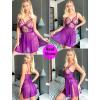 imageAvidlove Womens Lingerie Lace Chemise Floral Embroidery Mesh Babydoll Side Slit SleepwearPurple