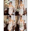 imageAvidlove Womens Lingerie Lace Chemise Floral Embroidery Mesh Babydoll Side Slit SleepwearWhite