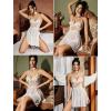 imageAvidlove Womens Lingerie Lace Chemise Floral Embroidery Mesh Babydoll Side Slit SleepwearWhite