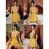 imageAvidlove Womens Lingerie Lace Chemise Floral Embroidery Mesh Babydoll Side Slit SleepwearYellow
