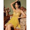 imageAvidlove Womens Lingerie Lace Chemise Floral Embroidery Mesh Babydoll Side Slit SleepwearYellow