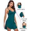 imageAvidlove Womens Nightwear Sexy Satin Sleepwear Lace Chemises Mini Full SlipB Green