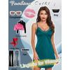 imageAvidlove Womens Nightwear Sexy Satin Sleepwear Lace Chemises Mini Full SlipB Green