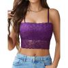 imageAvidlove Bralettes for Women Lace Spaghetti Strap Tank Top Tube Slim Basic CamisolePurple