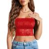 imageAvidlove Bralettes for Women Lace Spaghetti Strap Tank Top Tube Slim Basic CamisoleRed