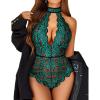 imageAvidlove Lingerie for Women Sexy Lace Bodysuit Deep V Teddy One Piece Babydoll Nightgown XSXXLBlackgreenwith Snap Crotch