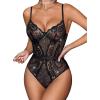 imageAvidlove Women Lingerie Bodysuit Lace Teddy Snap Crotch One Piece Underwire BabydollBlack Star
