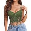 imageAvidlove Womens Lace Bralette Underwire Corset Tops Camisoles Bustier Crop Tops Y2kArmy Green