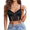 imageAvidlove Womens Lace Bralette Underwire Corset Tops Camisoles Bustier Crop Tops Y2kBlack