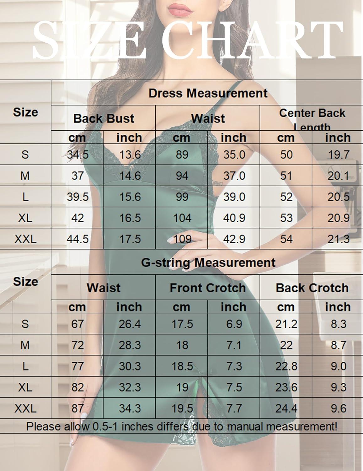 imageAvidlove Lingerie for Women Satin Lace Mini Dress V Neck Nightgown Sexy Boudoir OutfitsDark Green